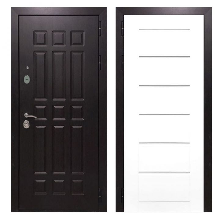 Дверь входная металлическая Great Doors Х8 Венге Сити Белый Ясень