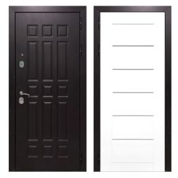 Дверь входная металлическая Great Doors Х8 Венге Сити Белый Ясень