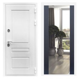 Дверь входная Great Doors Х Премиум Белая Шагрень Зеркало Макси Венге