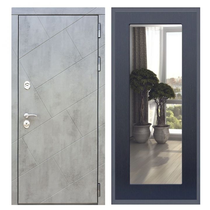 Дверь входная Great Doors Х22 Бетон Темный Зеркало 18 Венге
