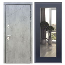 Дверь входная Great Doors Х22 Бетон Темный Зеркало 18 Венге