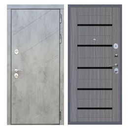 Дверь входная Great Doors Х22 Бетон Темный Царга СБ-14 Лиственница Серая Темный Лакобель