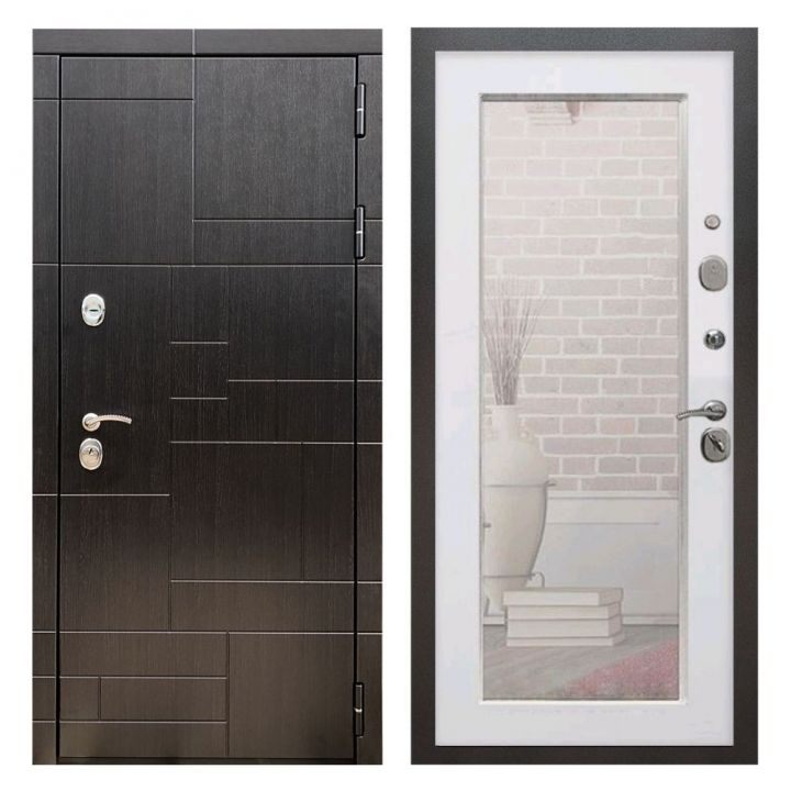 Дверь входная Great Doors Х20 Венге Зеркало 18 Белый Ясень