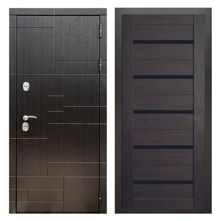 Дверь входная металлическая Great Doors Х20 Венге Царга СБ-14 Венге Темный Лакобель