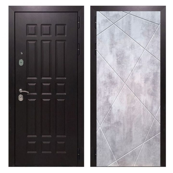 Дверь входная металлическая Great Doors Х8 Венге ФЛ-291 Бетон Светлый