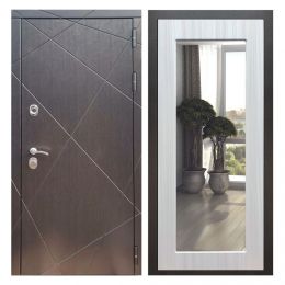 Дверь входная Great Doors Х13 Венге Зеркало 18 Сандал Светлый