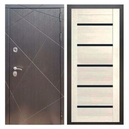 Дверь входная металлическая Great Doors Х13 Венге Царга СБ-14 Лиственница беж Темный Лакобель
