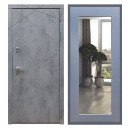 Дверь входная Great Doors Х13 Бетон Темный Зеркало 18 Силк Титан