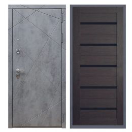 Дверь входная Great Doors Х13 Бетон Темный Царга СБ-14 Венге Темный Лакобель