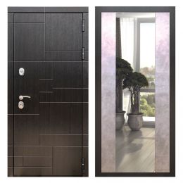 Дверь входная Great Doors Х20 Венге Зеркало Макси Бетон Светлый