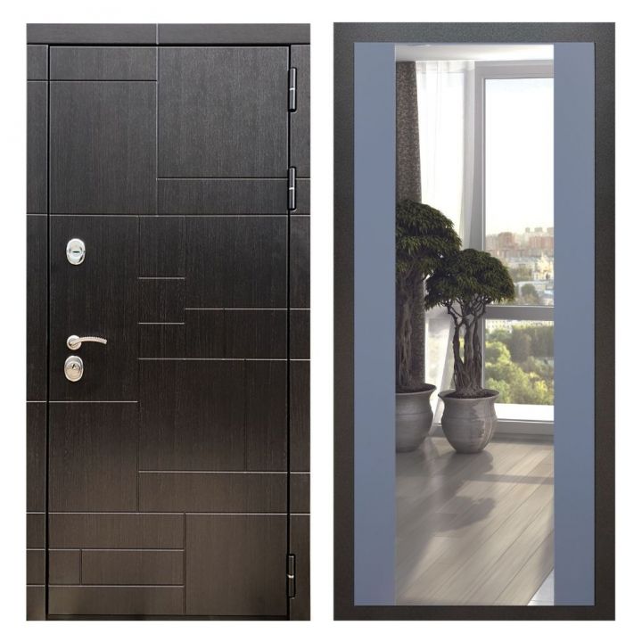 Дверь входная Great Doors Х20 Венге Зеркало Макси Силк Титан