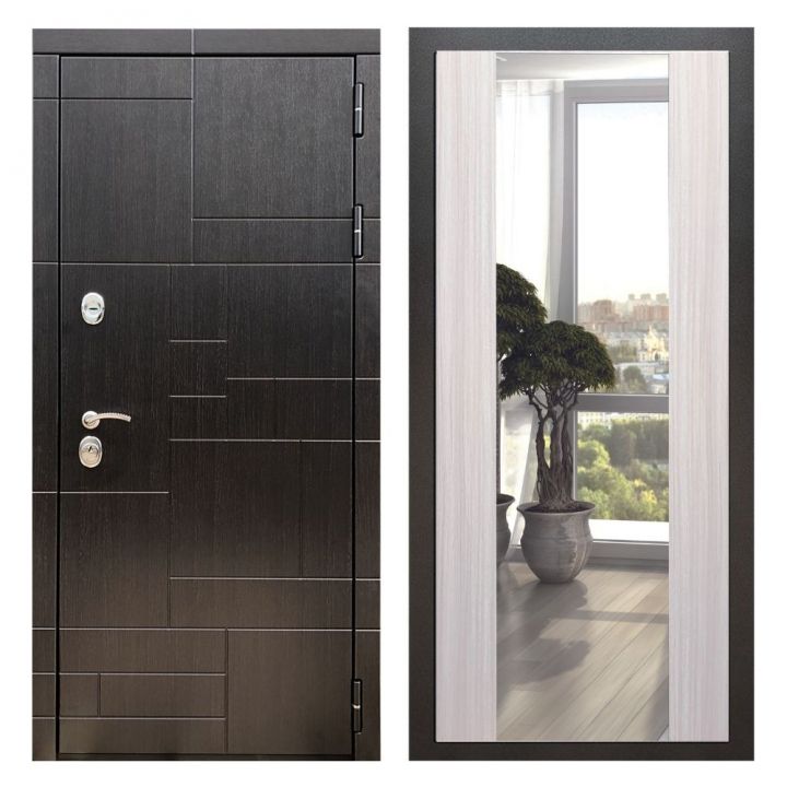 Дверь входная Great Doors Х20 Венге Зеркало Макси Сандал Светлый