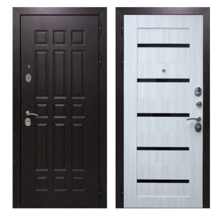 Дверь входная металлическая Great Doors Х8 Венге Царга СБ-14 Сандал Светлый Темный Лакобель