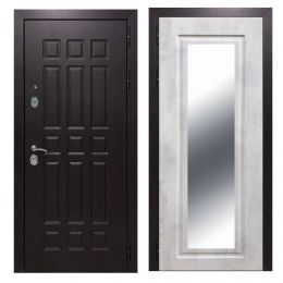 Дверь входная Great Doors Х8 Венге Зеркало Мини ФЛЗ-120 Бетон Светлый