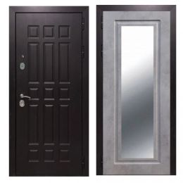 Дверь входная Great Doors Х8 Венге Зеркало Мини ФЛЗ-120 Бетон Темный