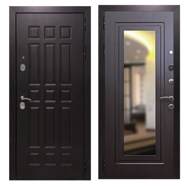 Дверь входная Great Doors Х8 Венге Зеркало Мини ФЛЗ-120 Венге