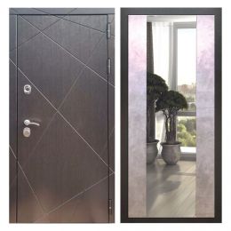 Дверь входная Great Doors Х13 Венге Зеркало Макси Бетон Светлый