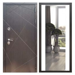 Дверь входная Great Doors Х13 Венге Зеркало Макси Белый Софт