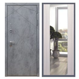 Дверь входная Great Doors Х13 Бетон Темный Зеркало Макси Сандал Светлый