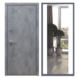 Дверь входная Great Doors Х13 Бетон Темный Зеркало Макси Белый Софт