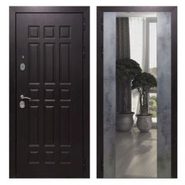 Дверь входная Great Doors Х8 Венге Зеркало Макси Бетон Темный
