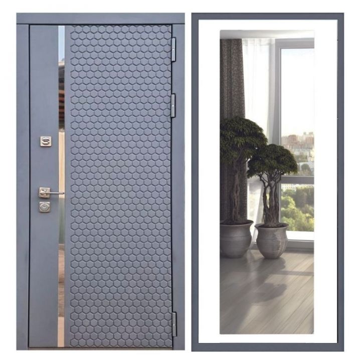 Дверь входная Great Doors Х24 Силк Титан Зеркало XL Белый Софт