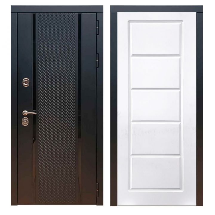 Дверь входная металлическая Great Doors Х25 Черный кварц ФЛ-39 Белый Софт