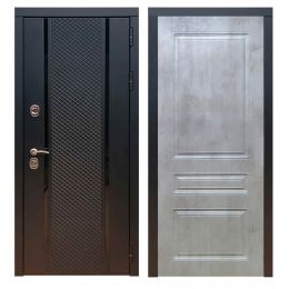 Дверь входная металлическая Great Doors Х25 Черный кварц ФЛ-243 Бетон Светлый