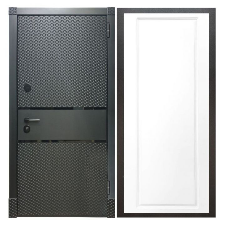 Дверь входная металлическая Great Doors Х15 Черный Кварц ФЛ-119 Белый Софт