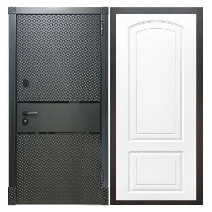 Дверь входная металлическая Great Doors Х15 Черный Кварц ФЛ-138 Белый Софт