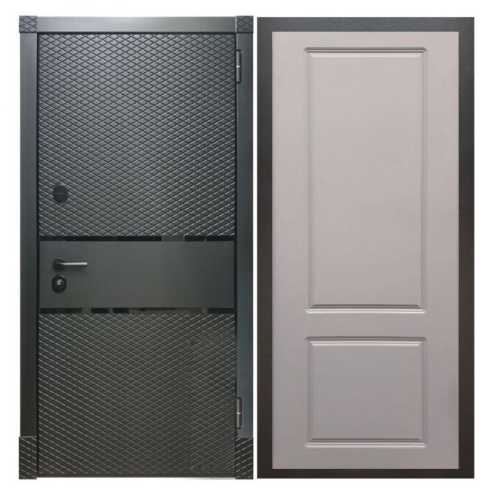 Дверь входная металлическая Great Doors Х15 Черный Кварц ФЛ-117 Софт Грей