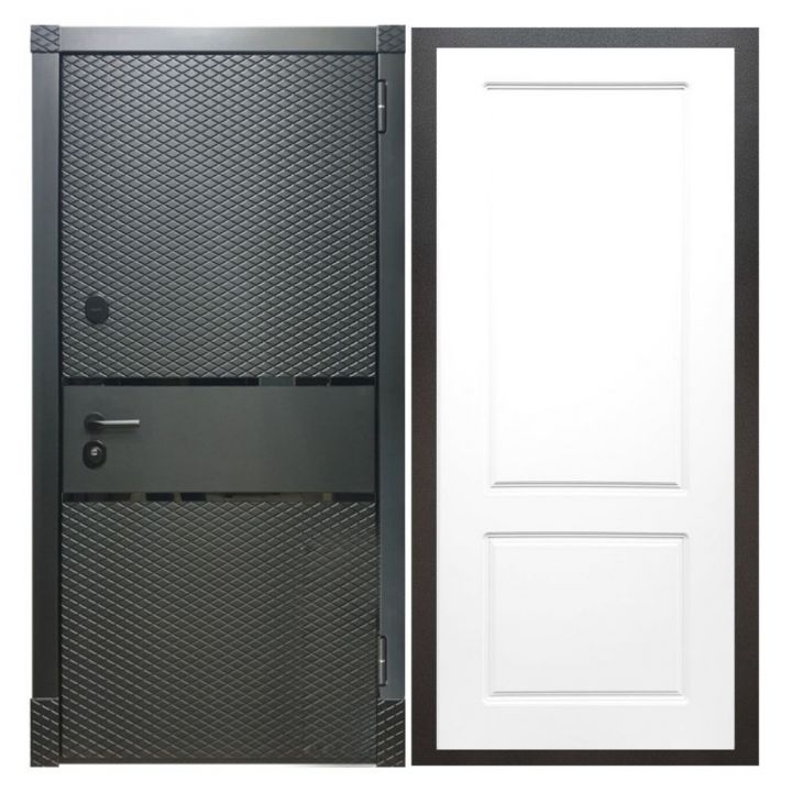 Дверь входная металлическая Great Doors Х15 Черный Кварц ФЛ-117 Белый Софт