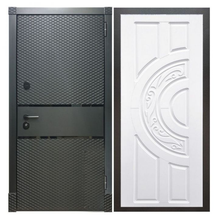 Дверь входная металлическая Great Doors Х15 Черный Кварц ФЛ-232 Белый Софт