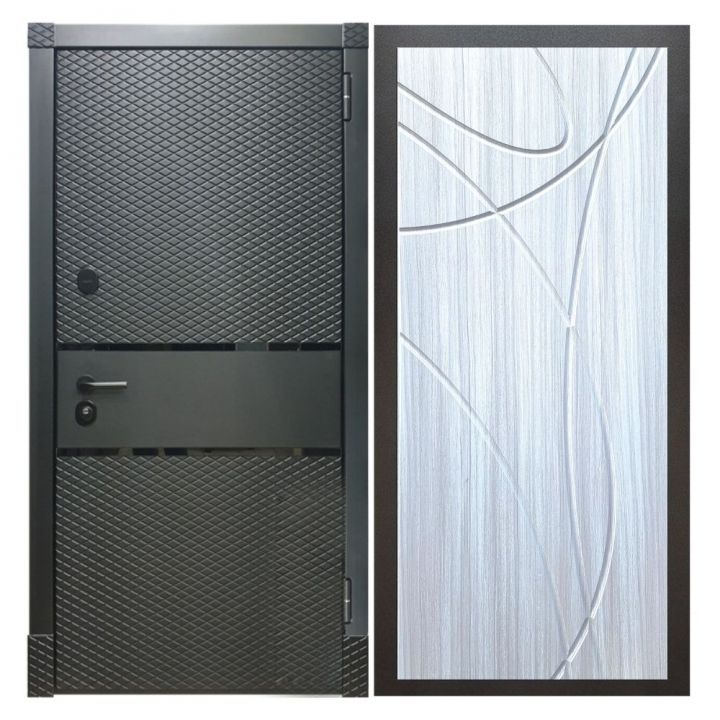 Дверь входная металлическая Great Doors Х15 Черный Кварц ФЛ-247 Сандал Светлый