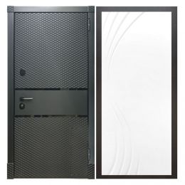 Дверь входная металлическая Great Doors Х15 Черный Кварц ФЛ-255 Белый Софт