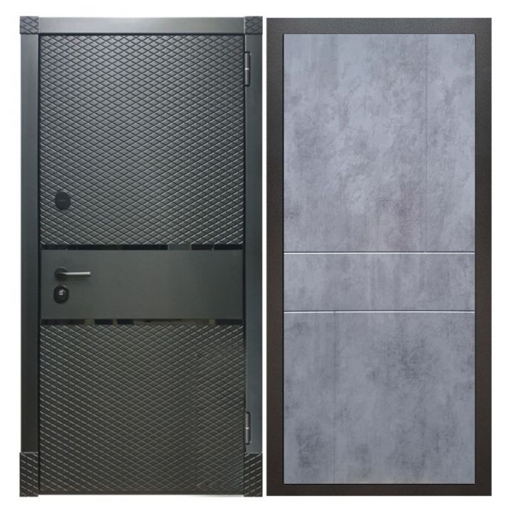 Дверь входная металлическая Great Doors Х15 Черный Кварц ФЛ-290 Бетон Темный