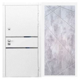 Дверь входная Great Doors Х15 Белый Софт ФЛ-291 Бетон Светлый