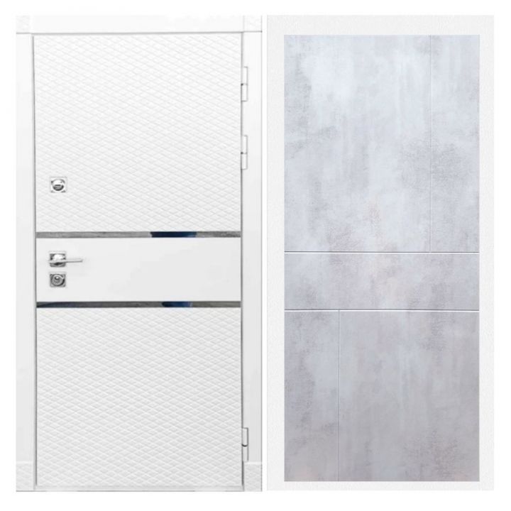 Дверь входная Great Doors Х15 Белый Софт ФЛ-290 Бетон Светлый