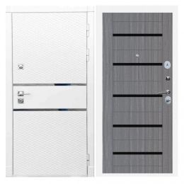Дверь входная Great Doors Х15 Белый Софт Царга СБ-14 Лиственница Серая Темный Лакобель