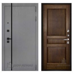 Дверь входная Двери Регионов Президент Лайн Силк Титан Гармония Античный Орех