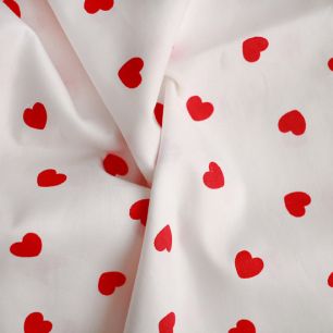 Хлопок Сердечки на белом 50х37 см.