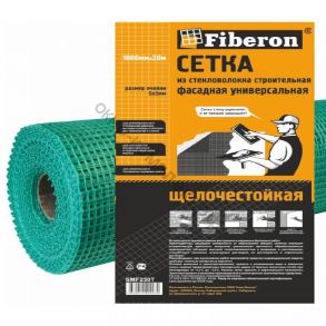 Сетка стеклотканевая фасадная зеленая FIBERON арт.SMF223T, ячейка 5х5 мм, 160 гр/м2, 1х20 м, рул  код:245505