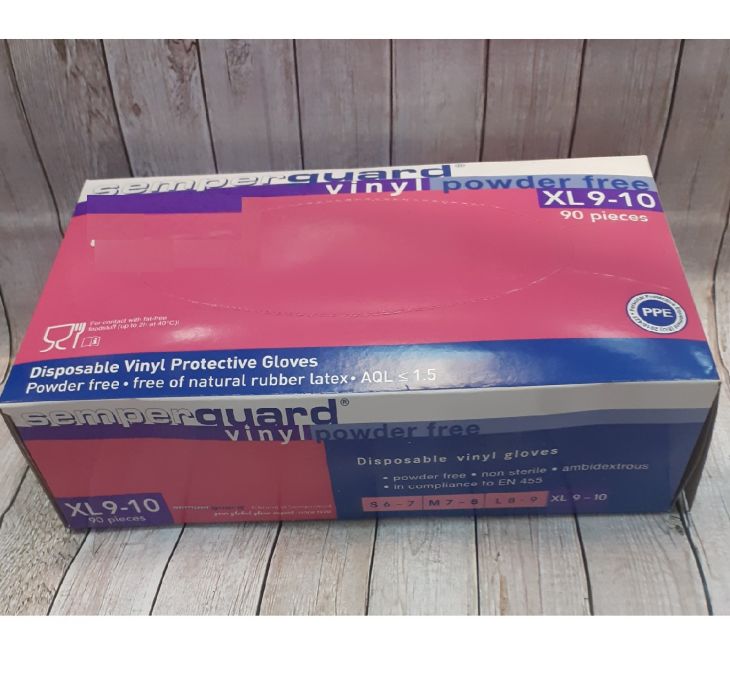 Перчатки SEMPERGUARD VINYL неопудренные 90 шт р.XL 9-10