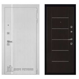 Дверь входная Двери Регионов Президент Лайн Белый Матовый Лайт 003 Венге