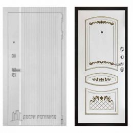 Дверь входная Двери Регионов Президент Лайн Белый Матовый Алина Эмаль Белая