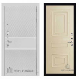 Дверь входная Двери Регионов Президент Тренд 2 Белый Матовый Флоренция 62001 Серена Керамик