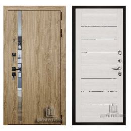 Дверь входная Двери Регионов TESLA Дуб мелфорд софт LW 2125 Капучино Велюр металлическая