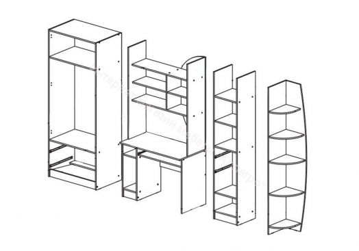 Модульная детская "Юниор-2" ЛДСП Лофт