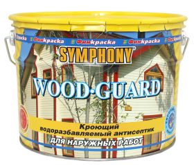 Кроющий Антисептик Финкраска Symphony WOOD GUARD 1л Водоразбавляемый для Наружных Деревянных Поверхностей / Симфония Вуд Гуард