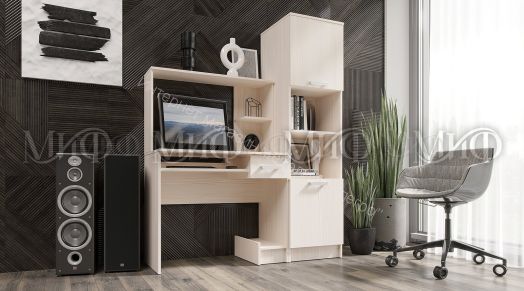 Стол компьютерный №3 с пеналом Сандал светлый